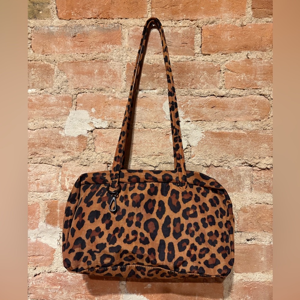 Nylon Baggu Bowler Bag in Leopard